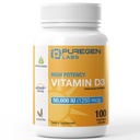 Purigen Labs Vitamine D3 50.000 IE (1250 mcg) 100 weken bevoorrading voor gezonde spierfunctie, en Immuunondersteuning, Non-GMO, Glutenvrij 100 plantaardige capsules