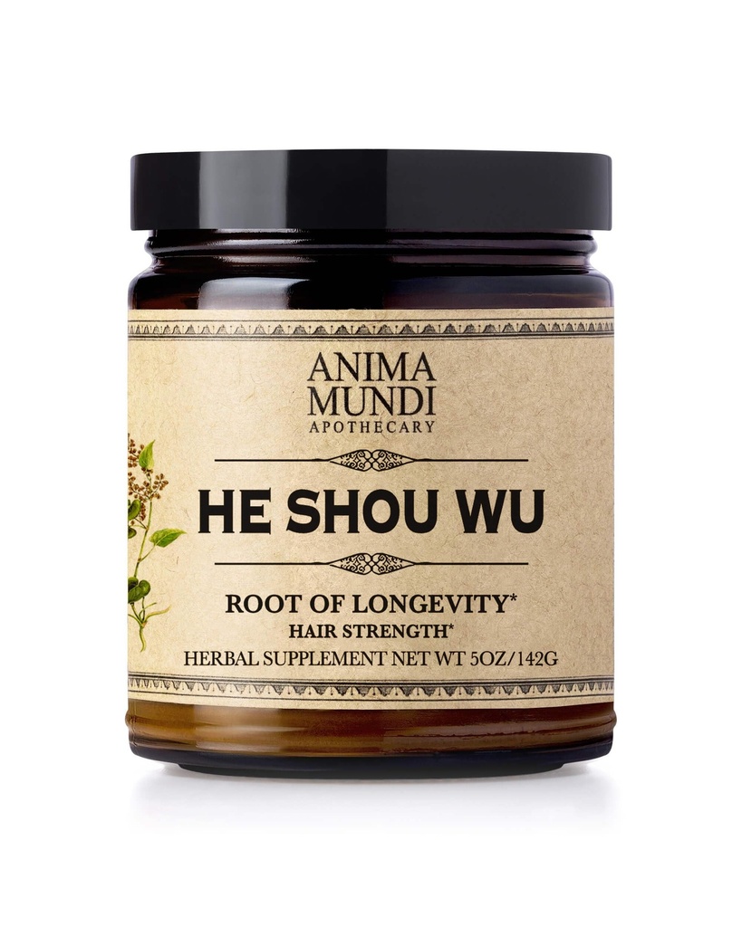 Anima Mundi Apothecaire gezonde haarvitaminen - Adaptogeen Hij Shou Wu - Fo Ti Root Hair Supplementen voor vrouwen en mannen - ondersteunt ook lever, Immuun & GI functie (5oz / 142g)