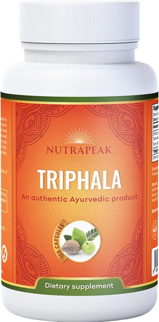 Triphala Capsules - 2000mg - Ayurvedische Triphala Guggulu Blend Made with Amla Haritaki Bibhitaki Powder - 120 Capsules - Vegan Non-GMO Soy Free Gluten Free