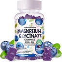 Magnesium Glycinate Gummies 2500mg - Suikervrij Magnesium Kaliumsupplement met Vitamine D, B6, CoQ10 voor Kalm Mood & Slaap Ondersteuning - 90 Blueberry Gummies