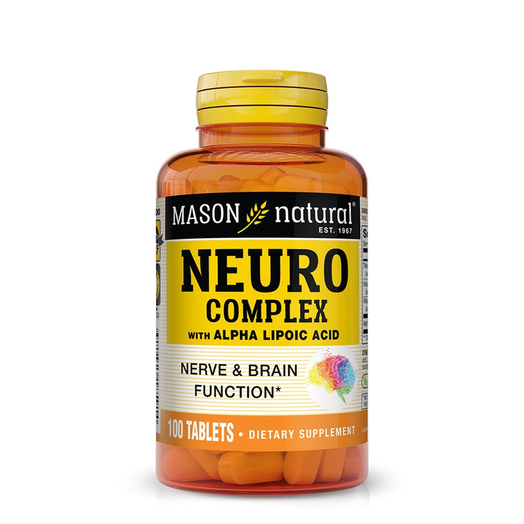 MASON NATUURLIJKE Neuro Complex met Alpha Lipoïnezuur & Vitamine B12, Geschikt voor vegetariërs, 100 tabletten