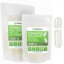 XPRS Nutra Vegan Maat 1 Gescheiden Capsules - 100 Tel Clear Premium Lege Capsules Gescheiden in zakken - Pillen 1 Leeg voor DIY supplement vullen