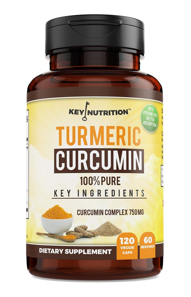 Kurkuma Curcumine Complex met Piperine, 100% puur - 120 capsules