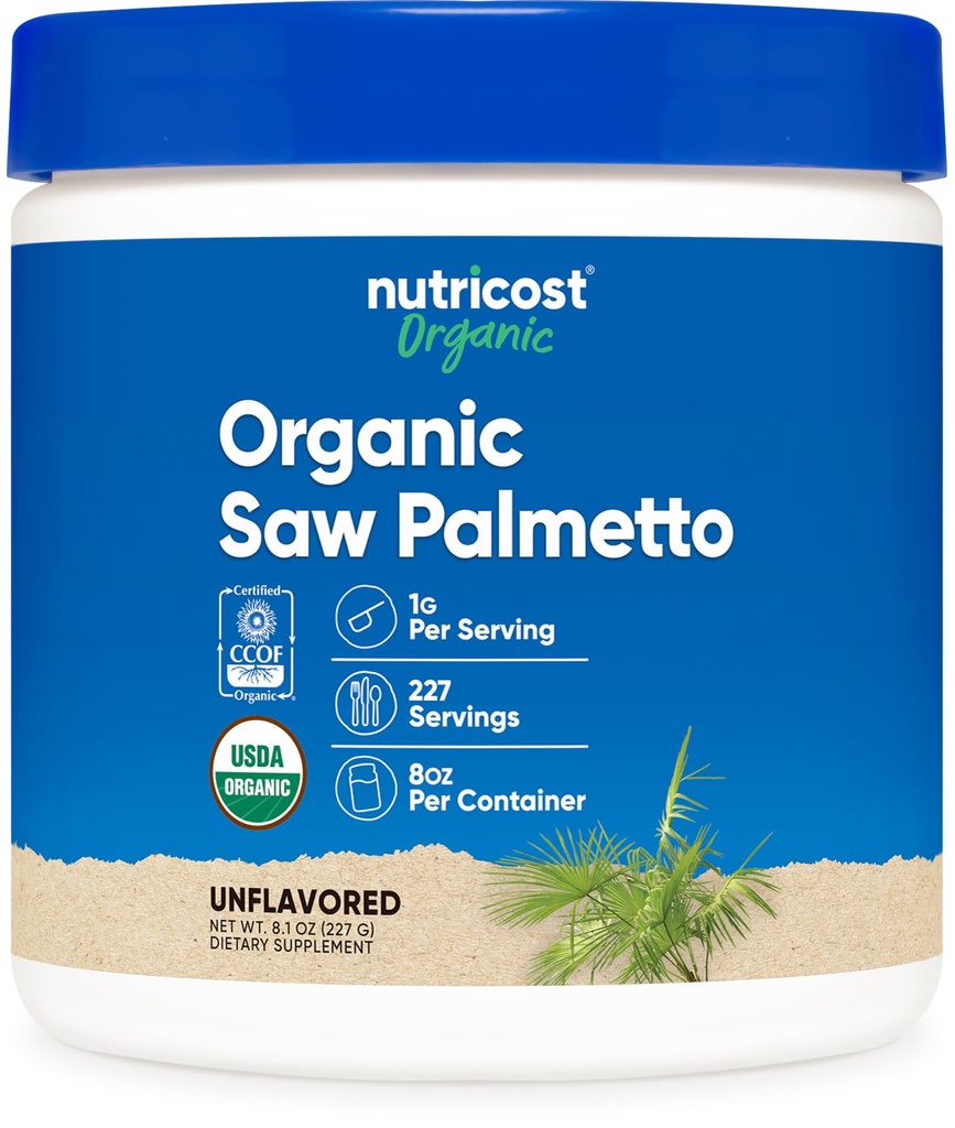 Nutricost Biologische Zag Palmetto Poeder 8oz - Gecertificeerd USDA Biologische Zag Palmetto, Glutenvrij