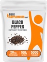 BulkSupplements.com Black Pepper Extract Powder - Black Pepper Supplements, Piperine Supplements - Vegan & Gluten Free, 20mg per Serving, 100g (3.5 oz) (Pack of 1)