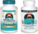 Bron Naturals Wellness Formula en 5000 IU Vitamine D-3, 240 Capsules in elke fles