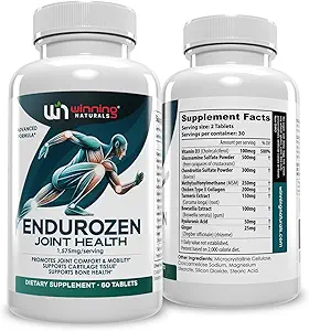 EnduroZen Joint Support Supplement Advanced Formula (60 tabs) - Glucosamine, Chondroitin, MSM, Kurkuma Joint Health & Mobility Support