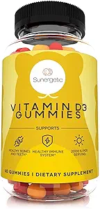 Premium vitamine D3 Gummies Krachtige vitamine D Gummies ter ondersteuning van gezonde botten, Mood & Immuun Systeem 2000 IE vitamine D3 per portie 60 D3 Gummies