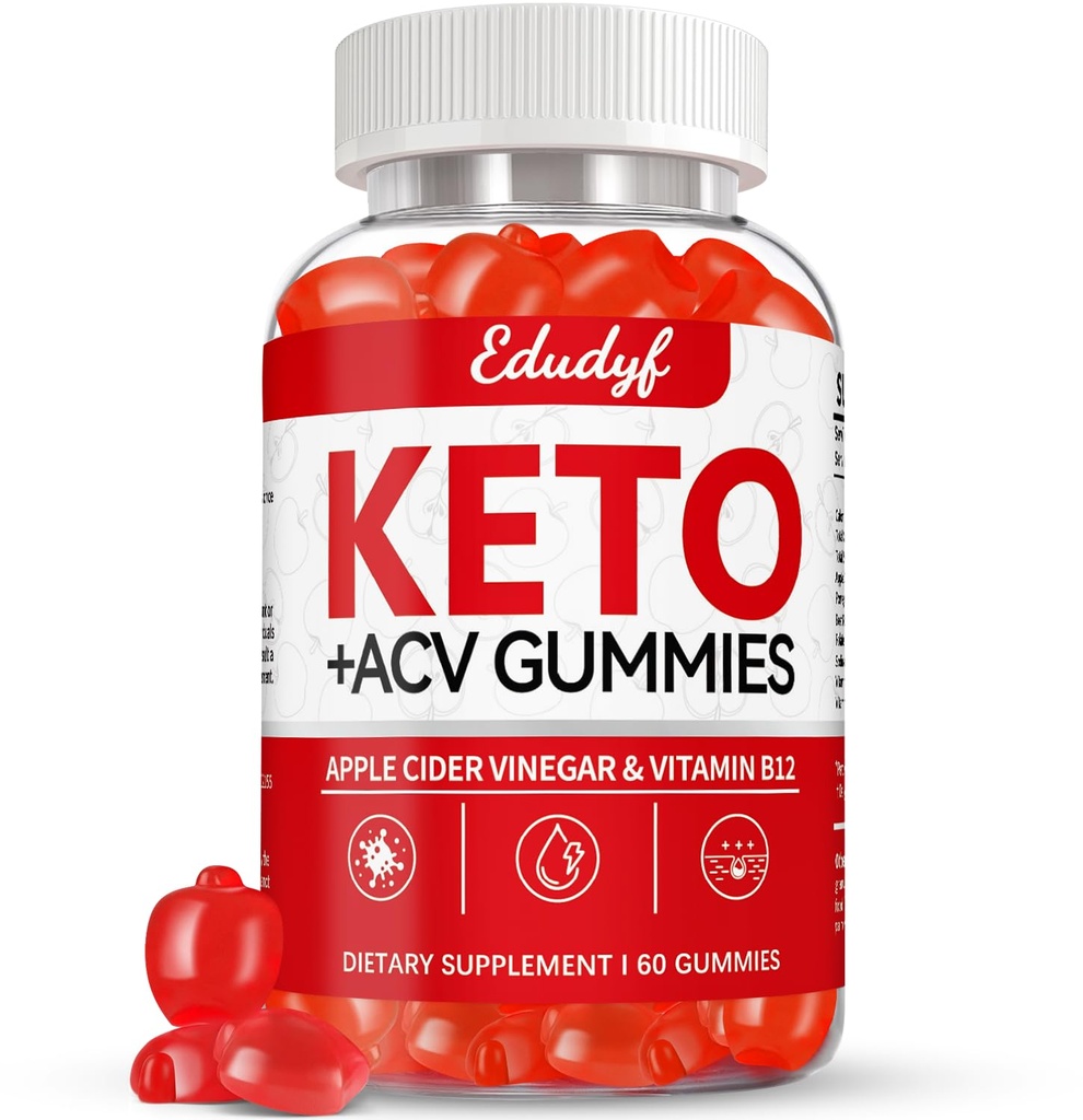 Keto ACV Gummies - 60 Graaf Glutenvrij, Gelatine-vrij Apple Cider Ainegar Gummies met B12 voor Keto Ondersteuning, Vegetarische, Unieke smaak, Handig Bottled Supplement voor mannen en vrouwen