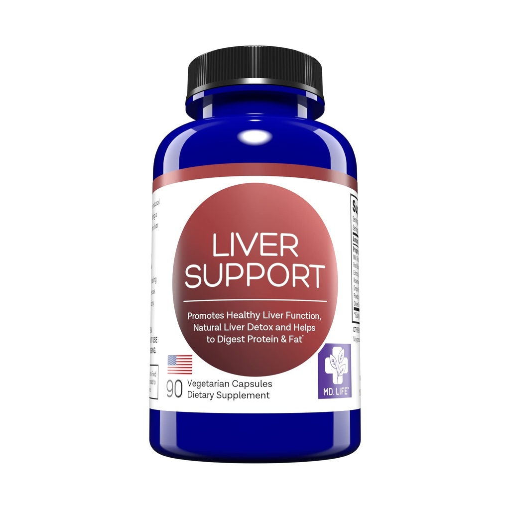 MD.LIFE Lever Ondersteuning - Supplement met Artichoke, Dandelion, Melkdistel & Proteolytische Enzymen 90 Tel.