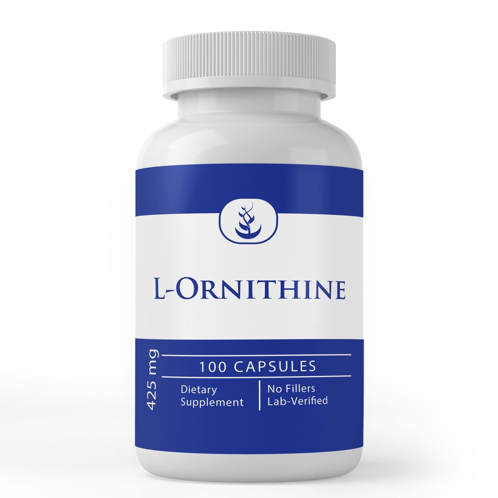 Pure originele ingrediënten L-Ornithine, (100 capsules) Altijd zuiver, Geen additieven of fillers, Lab geverifieerd