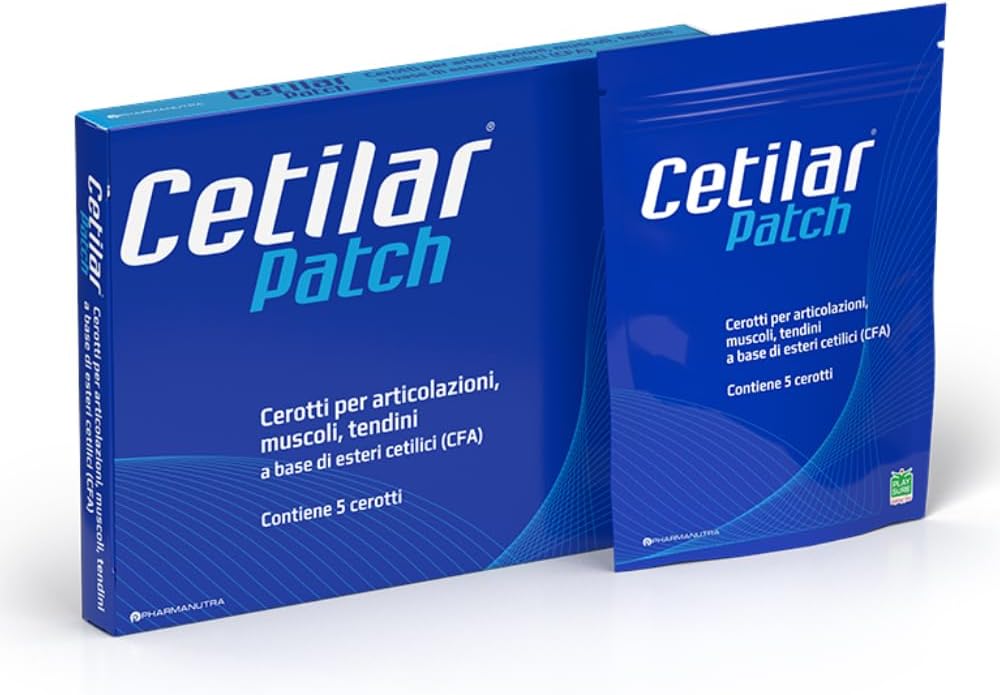 Cetilar Patch 5 Wegwerp Patches met gepatenteerde gecetyleerde vetzuren voor langdurig Joint & Muscle Pain Relief, Verbeterde Mobiliteit, en Sport recovery