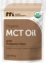 Biologische MCT oliepoeder met prebiotische vezel,1 pond(16 ounce), snelle brandstof voor lichaam en hersenen, C8 MCT olie voor koffie Creamer, Geen GGO's, Keto Diet, Veganistisch
