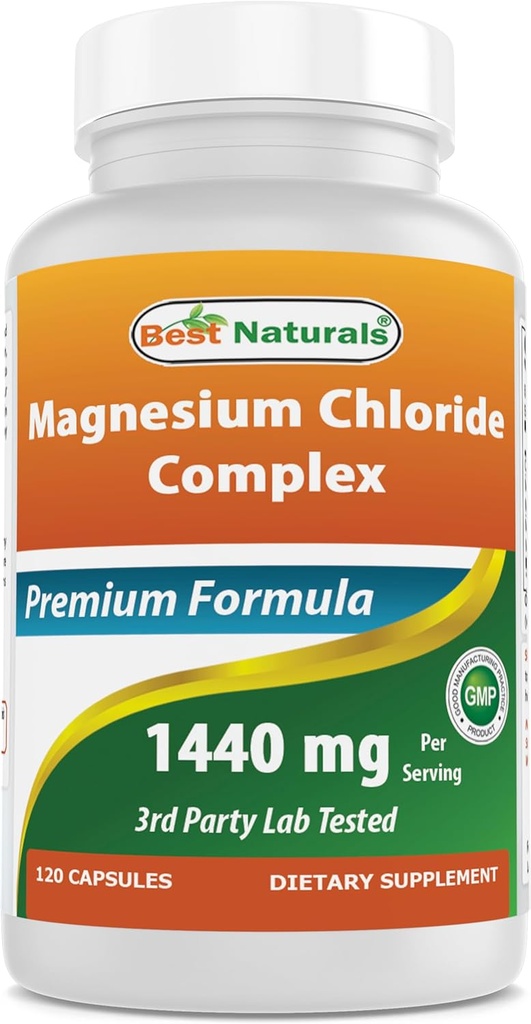 Best Naturals Magnesium Chloride (Cloruro De Magnesio) Complex 1440 mg per portie - 120 capsules