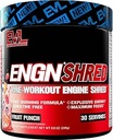 EVL Ultimate Pre Workout Powder - Thermogenic Fat Burn Support Preworkout Powder Drink voor duurzame energie Focus en uithoudingsvermogen - ENGN Shred Intense Create Free Preworkout Drink Mix - Fruit Punch