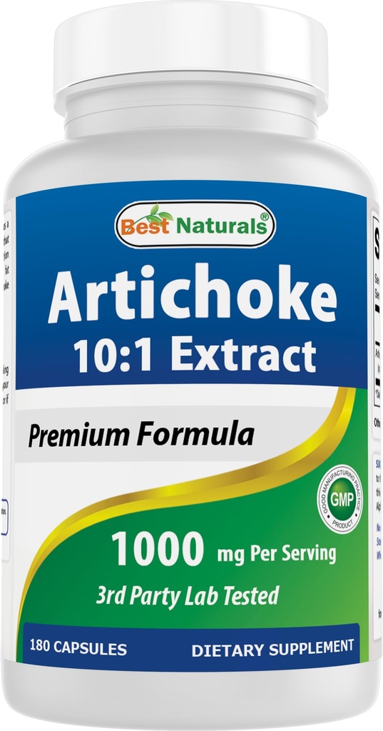 Best Naturals Artichoke Extract 1000 mg per portie- 3rd Party Lab getest - 180 Capsules