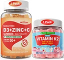 Bundel: Vitamine C + D3 + Zink Gummies voor volwassenen 50 + & vitamine K2 Gummies