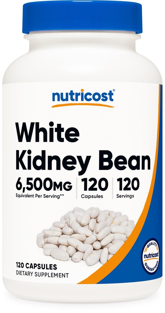 Nutricost Witte Nierbonen Capsules 6.500mg Equivalent, 120 Capsules - Vegetarische Caps, Glutenvrij en GGOvrij