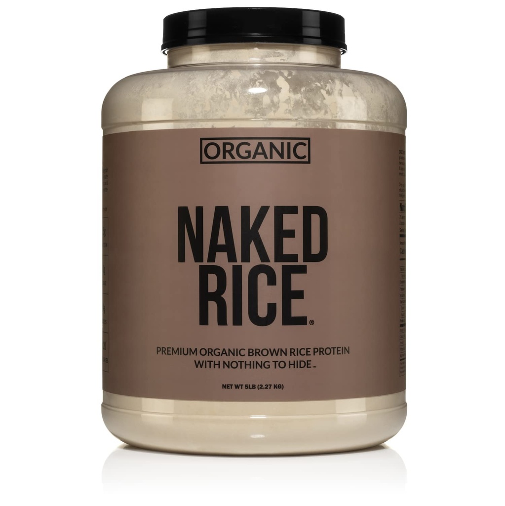 Naakte rijst - Organic Bruin Rijst Proteïne Poeder - Vegan Proteïne Poeder - 5Lb Bulk, GGO-vrij, Glutenvrij en sojavrij. Plant-based Proteïne, Geen kunstmatige ingrediënten - 76 porties