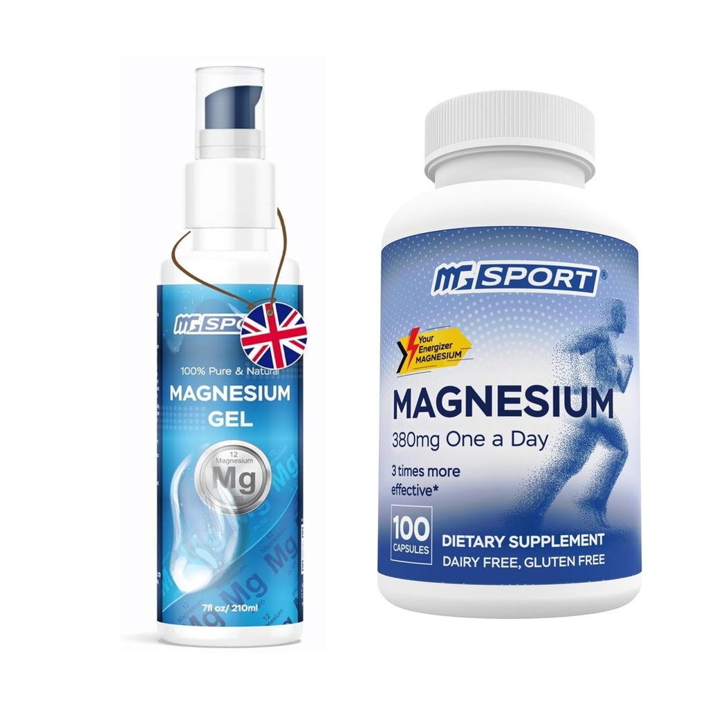 Hoge Absorptie Magnesium Supplement (100 Tellen) en Gel voor Beenkrampen en Slechte Spieren