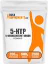 BulkSupplements.com 5-HTP Powder - 5-Hydroxytryptofaan, 5 HTP Supplement - 5-HTP 200mg, Mood Support Supplement - Glutenvrij, 200mg per portie, 500g (1.1 lbs) (Pack of 1)
