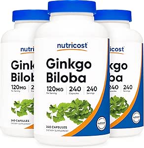 Nutricost Ginkgo Biloba 120 mg; 240 capsules (3 flessen)