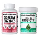 KEUZE van de arts - Beat Bloat + Ondersteuning Weight Management Bundle: Digestieve Enzymen + Thin-30 Probiotic