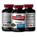 Pure kruidensupplement - Klamath Blue Green Algen 500mg - Verhoog de energieniveaus, verbeter de spijsvertering en verbeter het immuunsysteem, spirulina, Chlorella, Klamath Blue Green Algenpoeder - 1B 60 Capsules