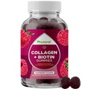 Gehydrolyseerde collagen Peptiden voor vrouwen met biotine - Haar, huid en nagels Vitaminen voor elasticiteit, vitaliteit en hydratatie Gummies - Natuurlijk Bron Biotine en Collageen voor vrouwen - 90 Tel.