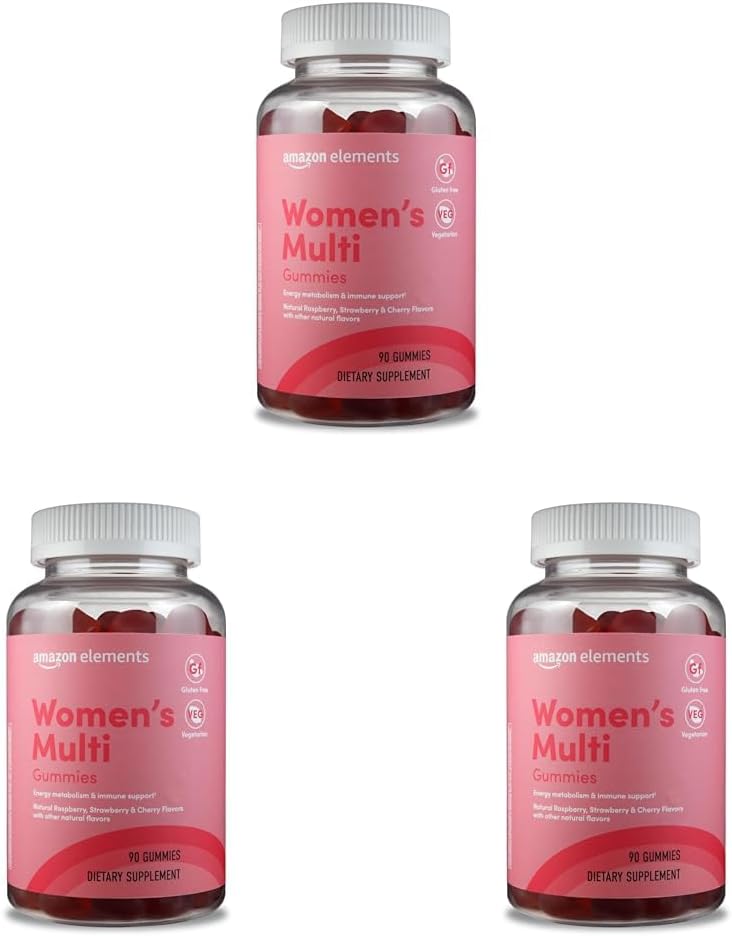 Elementen - Volwassen vrouwen Organische Multivitaminen, 90 Gummies (30 porties), Vegetarisch, Glutenvrij (voorheen Revly) (Pack of 3)