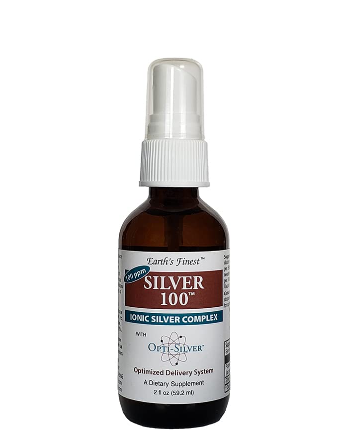 Silver 100 Ionic Silver Complex met Opti-Silver Optimized Delivery System voor Immune Support - 100 ppm, 2oz (59.2ml) - Spray