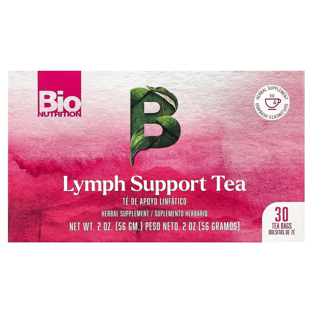 Bio Nutrition Lymfondersteuning Thee, Cafeïnevrij, 30 theezakjes, 2 oz (56 g)