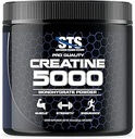 STS Creatine 300 Gram - 100% Pure Raw Creatine Monohydraat Poeder, Pre-Workout, Post-Workout, Build Muscle and Stamina - 60 Servers - met Scoop