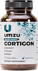 UMZU Cortigon Cortisol Support Supplement, 30 Day Supply, natuurlijke formule met Ginkgo Biloba, Fosfatidylserine, vitamine B12 & B6 