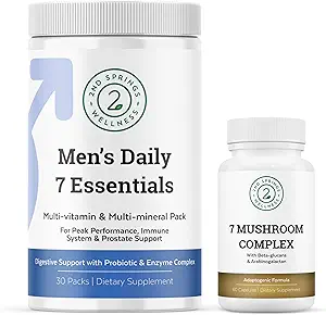 Total Wellness Duo - 7 Paddestoelen Complex & Men's Daily 7 Essentials voor volledige voedingsondersteuning