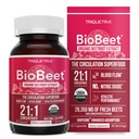 BioBeet® Max Strength Beet Root Capsules - 21:1 Concentraat, elke portie Afgeleid van 28.350 mg biologische bieten - Absorptie Enhancement met BioPerine® Black Pepper Extract (60 capsules)