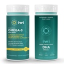 Iwi Omega-3 Essential & DHA Omega-3 Bundle, 30 Servers, Vegan Plant Based Algen Omega 3, Krill & Fish Oil Alternative, No Fishy Aftersmaak