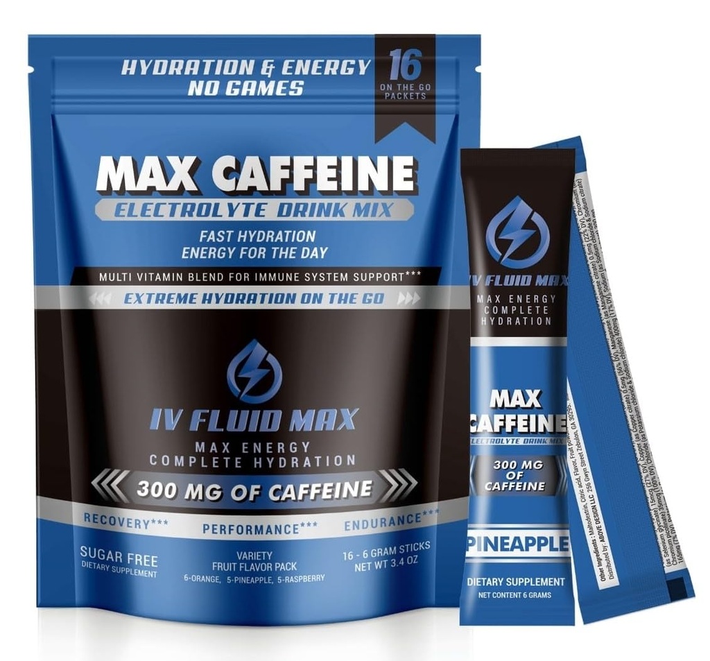 Hydration Acceleration - 300 mg Cafeïne - Electrolyte + Energy Drink Mix - Preworkout/Recovery Drink