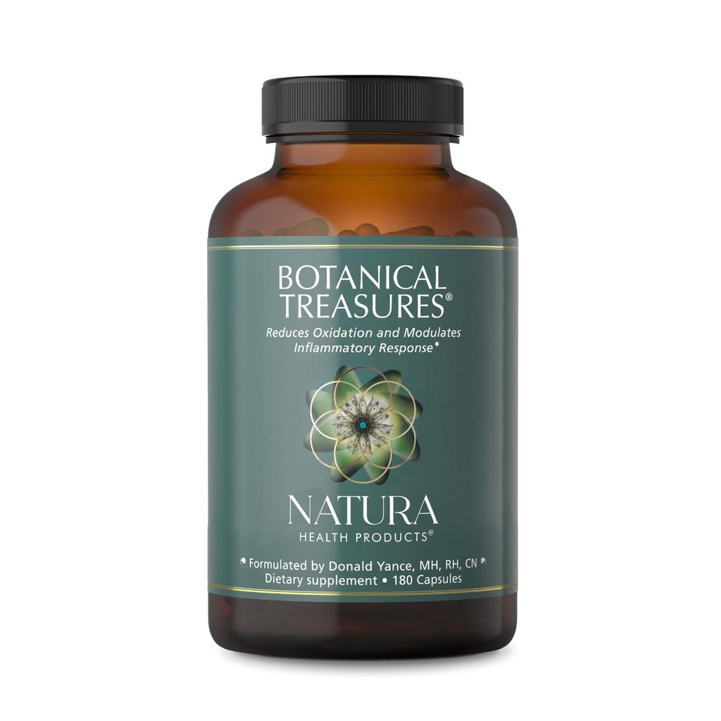 Natura Health Products Botanical Treasures Supplement - Ondersteunt Broad-Spectrum Antioxidant Activity- Met Kurkuma, Gember, Groene Thee, Black Pepper, Trans-Resveratrol, Black Cumin (180 Capsules)