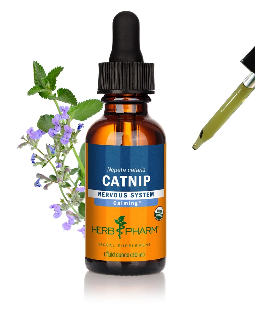 Herb Pharm Certified Organic Catnip Liquid Extract for Calming Zenuwstelsel Ondersteuning, 1 Fl Oz