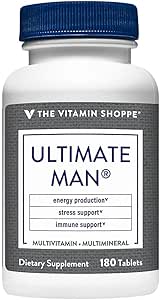 De Vitamine Shoppe Ultimate Man Multivitamine, High Potency Multi - Energie & Antioxidant Blend, Dagelijks Multi-Mineral Supplement voor Optimale Men's Health, Gluten & Dairy Free (180 tabletten)