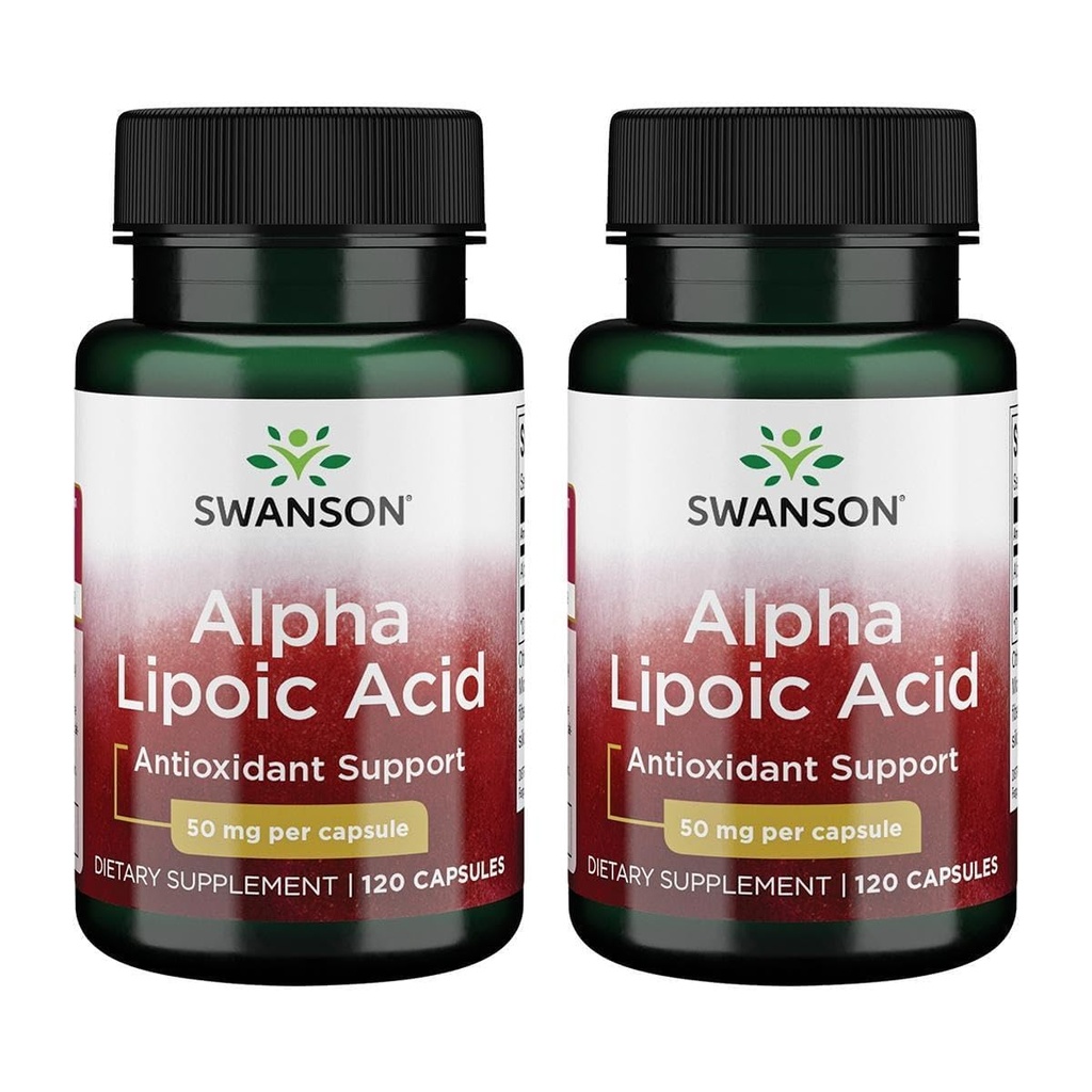 Swanson Alpha Lipoïnezuur 50 Milligram 120 Capsules (2 verpakkingen)