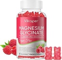Magnesium Glycinate Gummies Suikervrij, Magnesium Kaliumsupplement met vitamine D3,B6 te slapen, Stress,Muscle Relief,Nerve Health Ondersteuning voor volwassenen,180 Raspberry Flavor Gummy