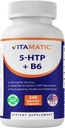 Vitamatic 5-HTP 200mg met B6 5mg per portie - 240 Vegetarische Capsules (5-Hydroxytryptofaan) - (Griffonia Simplicifolia Seed Extract)