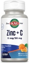 KAL Zink Plus C, Instant Oplossen Vitamine C en Zink, Cellulaire Functie en Immuun Ondersteuning, Optimale Absorptie, Natuurlijke Tangerine smaak, 60 dagen geld-terug garantie, 90 porties, 90 Micro Tablets