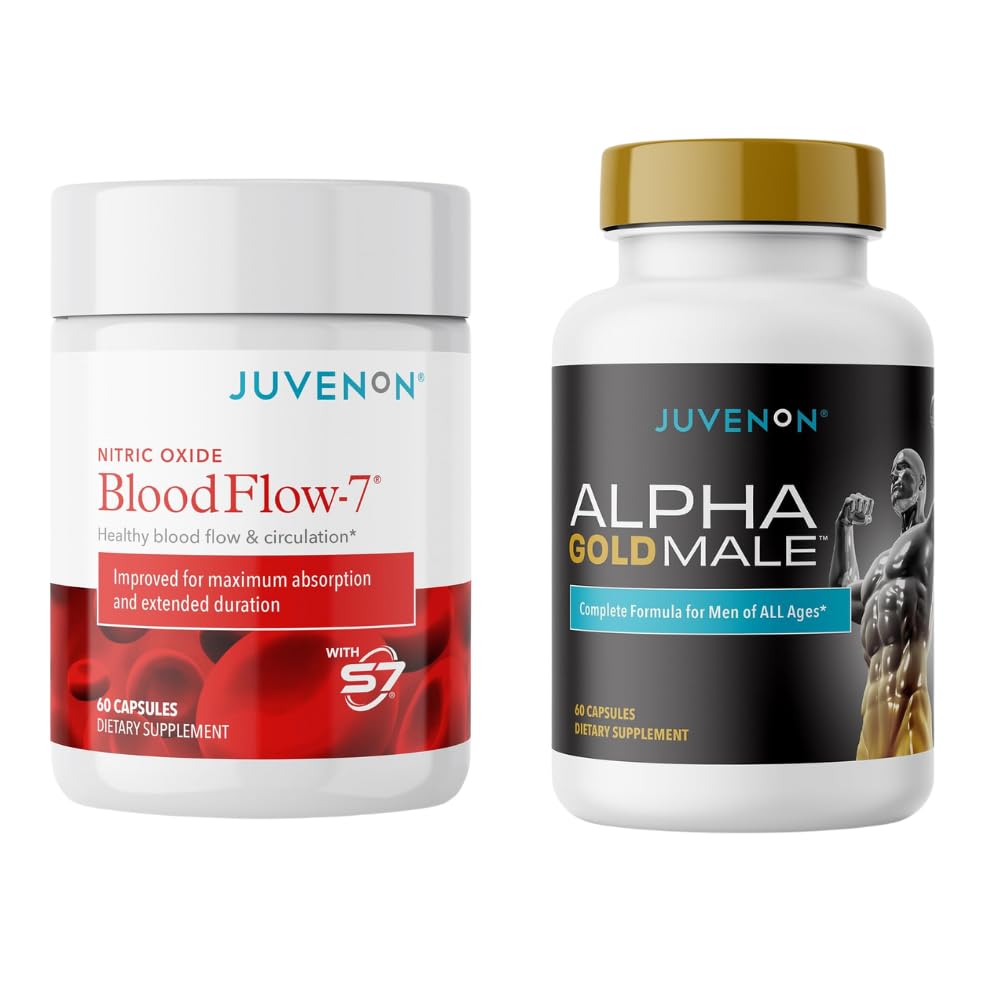 Juvenon BloodFlow-7 Nitric Oxide Supplement met Nitrosigine + Alpha Gold Man