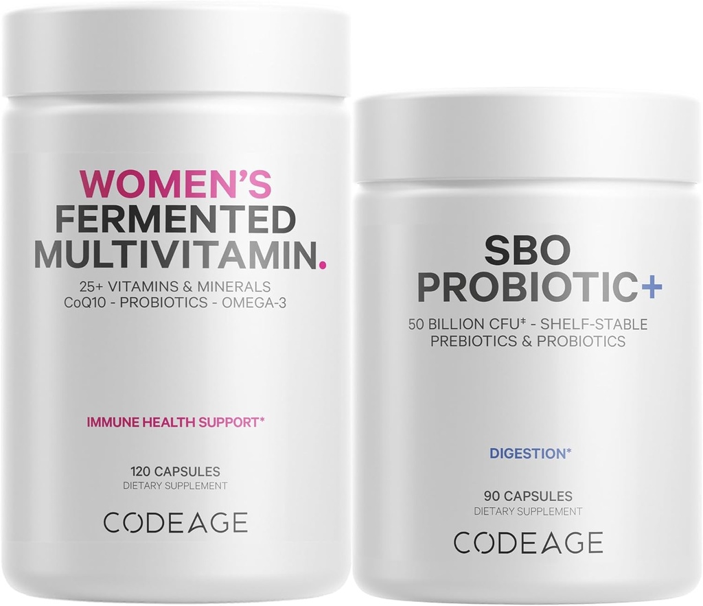 Codeage Dagelijks Immuun Systeem Ondersteuning Multivitamine voor vrouwen + Probiotica Bundle