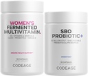 Codeage Dagelijks Immuun Systeem Ondersteuning Multivitamine voor vrouwen + Probiotica Bundle