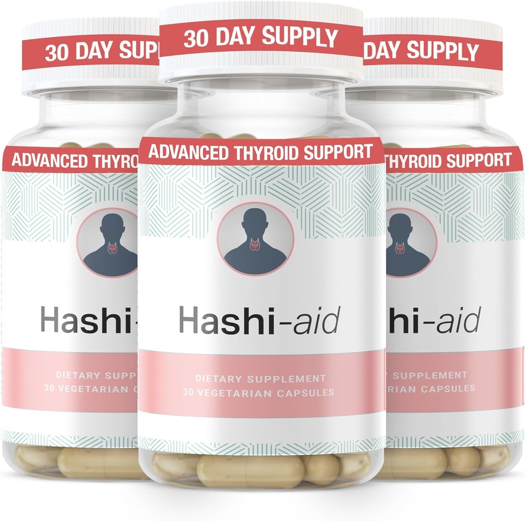 IBDassistTM Hashi Schildklierhulp voor vrouwen en mannen - Schildkliersupplement voor de ziekte van Hashimoto en hypothyreoïdie* - met Ashwagandha, Selenium, Zink, essentiële vitamines & Meer - 30 capsules (3 verpakkingen)