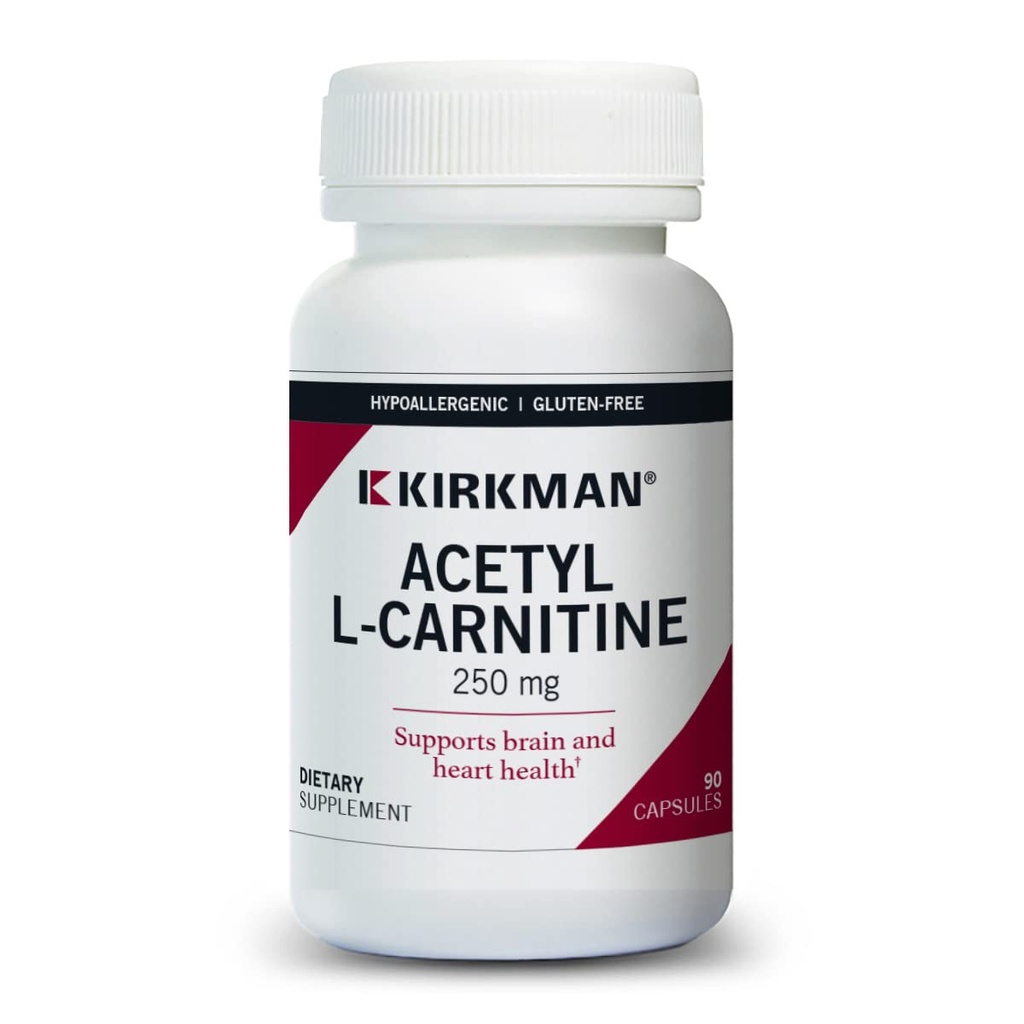 Kirkman - Acetyl L-Carnitine 250 mg - 90 capsules - Ondersteunt duurzame cellulaire energieproductie - Hypoallergeen